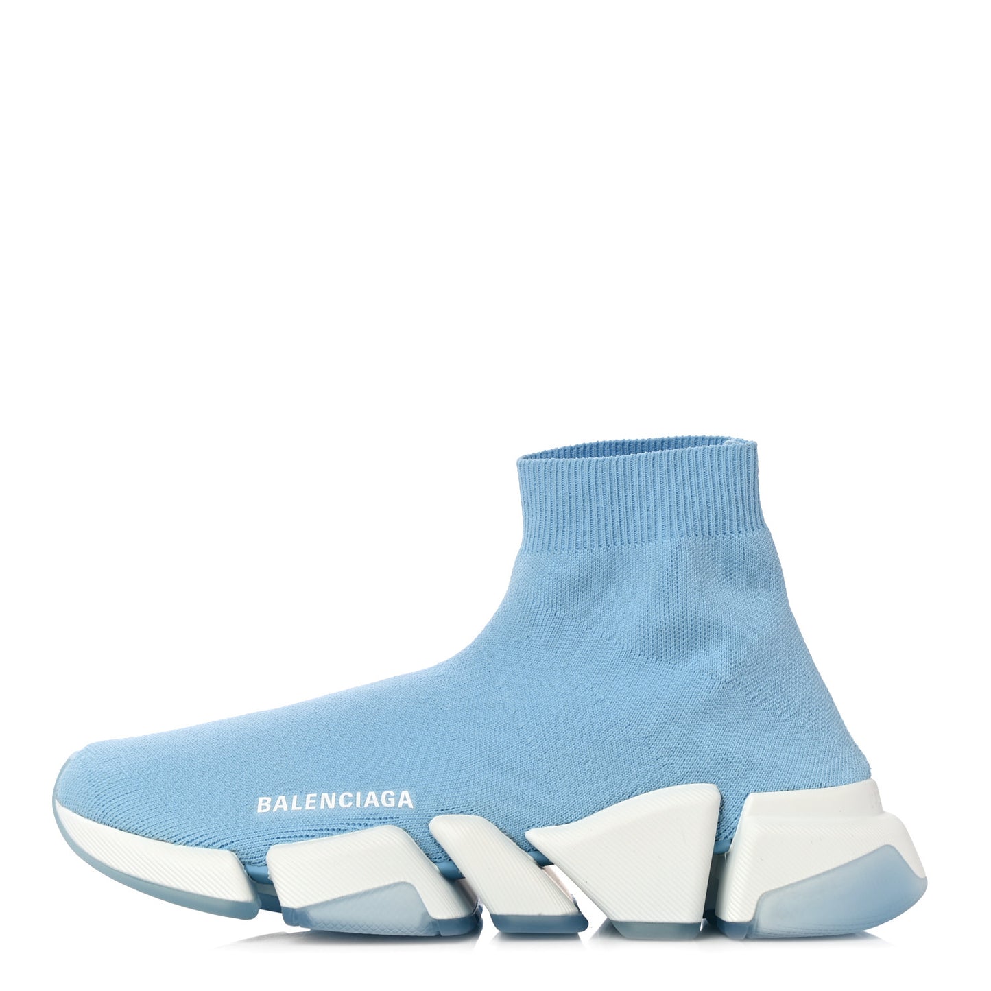 Technical 3D Recycled Knit Bi-Color Womens Speed 2.0 Transparent Sole Sneakers 39 Blue White Transparent Blue