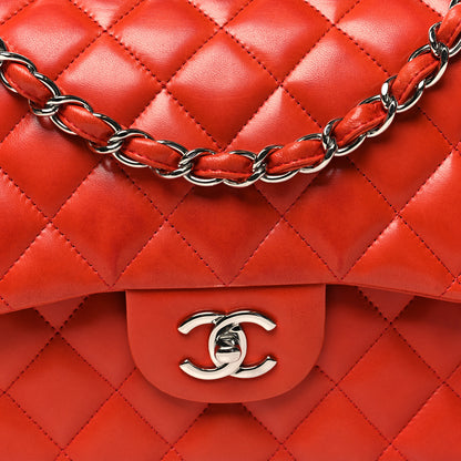 Chanel Lambskin Quilted Jumbo Double Flap Red 7 of 10