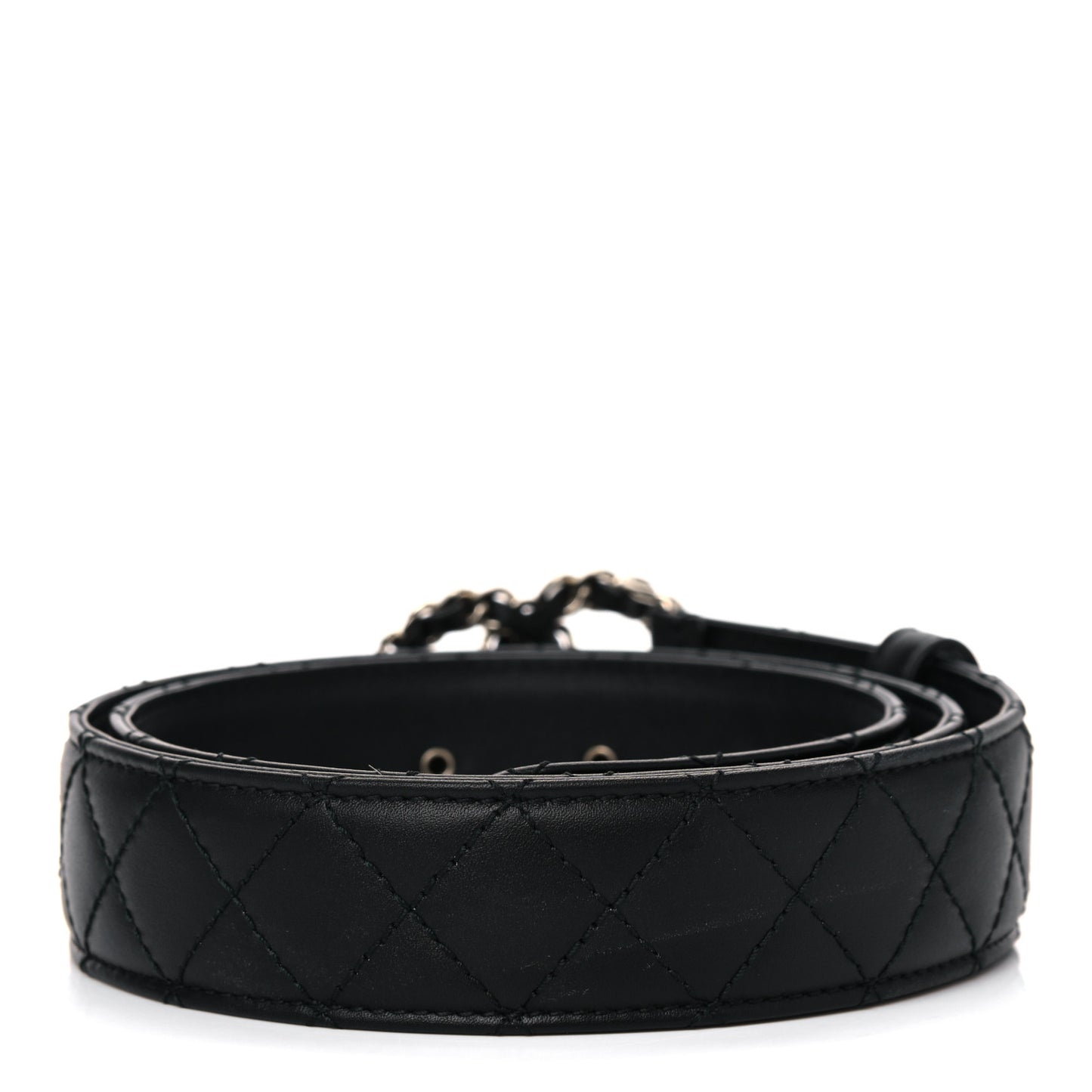 Lambskin Quilted CC Chain Belt 85 34 Black