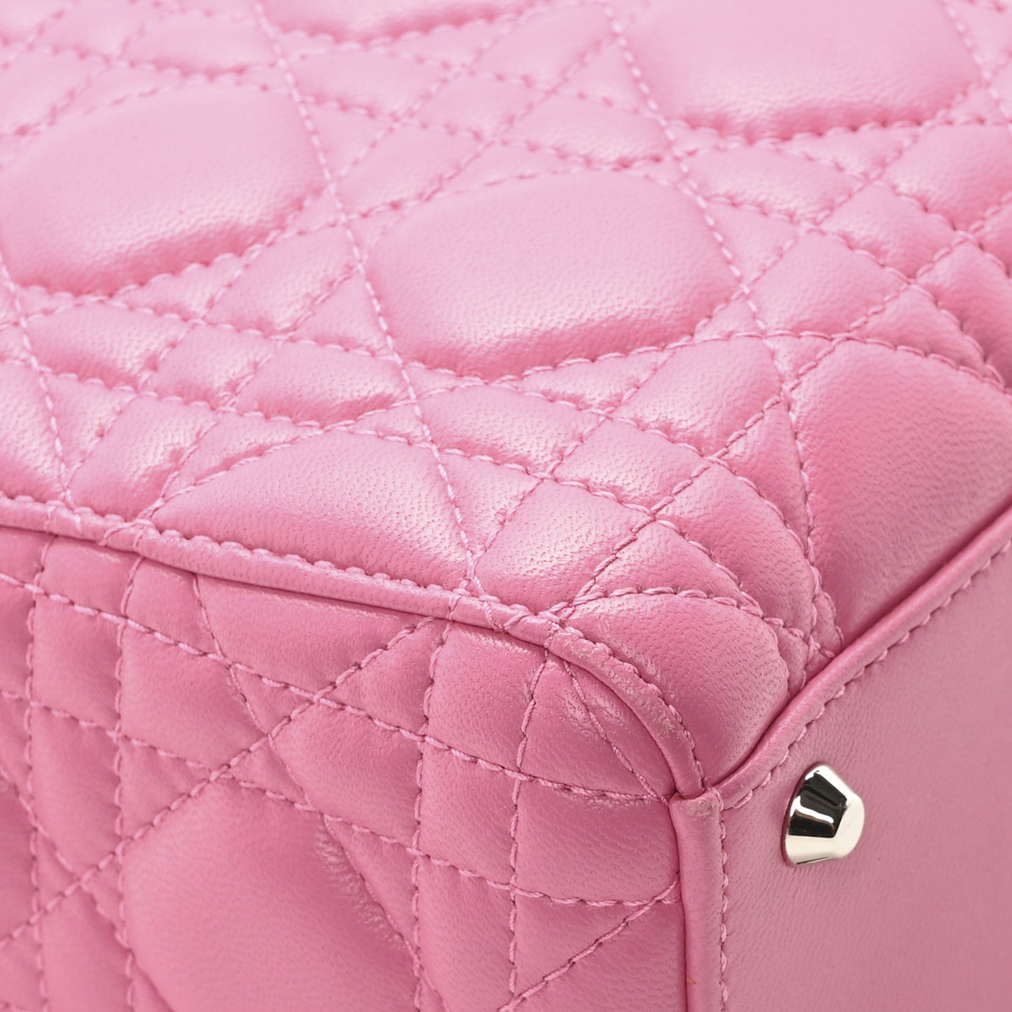 Lambskin Cannage Mini Lady Dior Sorbet