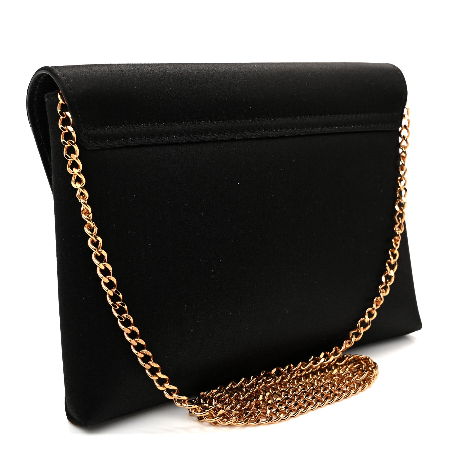 Versace Satin Crystal La Medusa Pouch On Chain Black 3 of 9