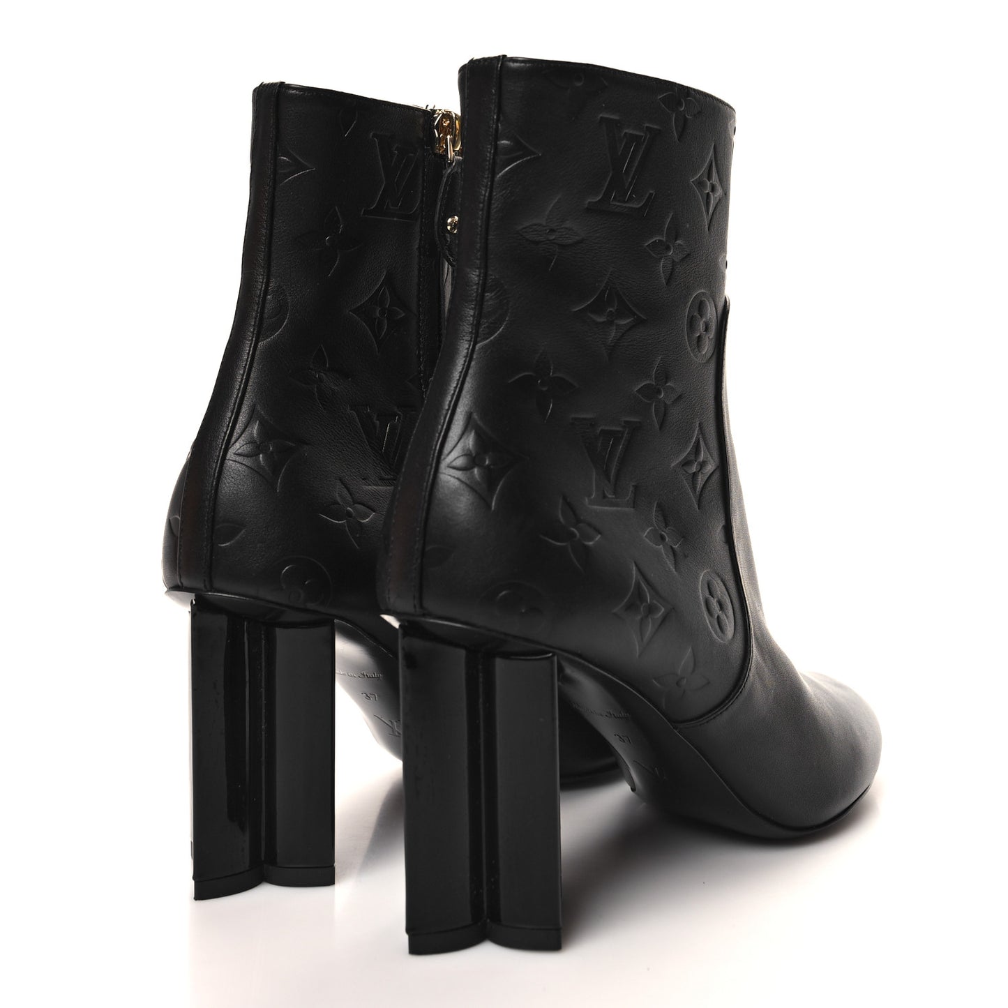 Calfskin Silhouette Ankle Boots 37 Black