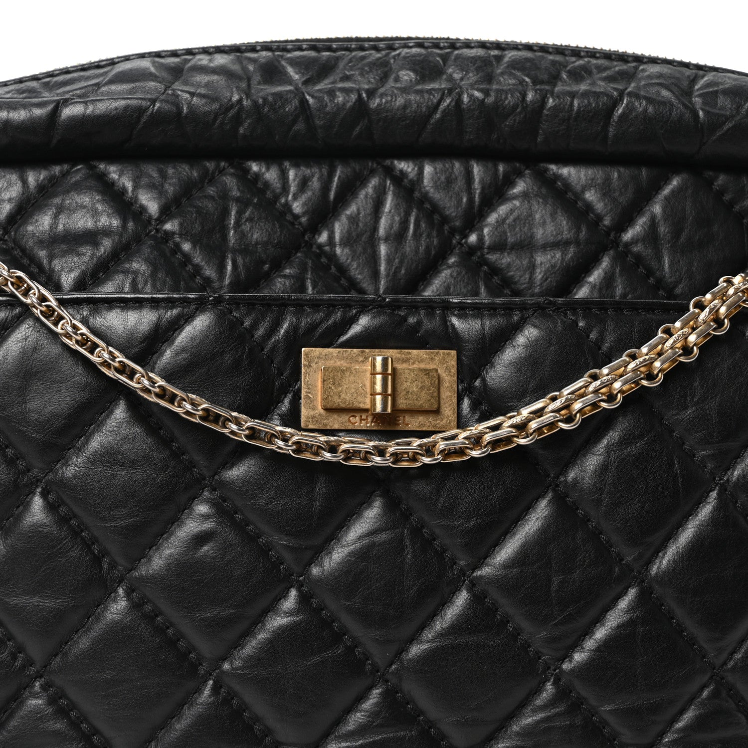 Chanel Aged Calfskin Quilted Large Reissue Camera Case Black 8 of 10