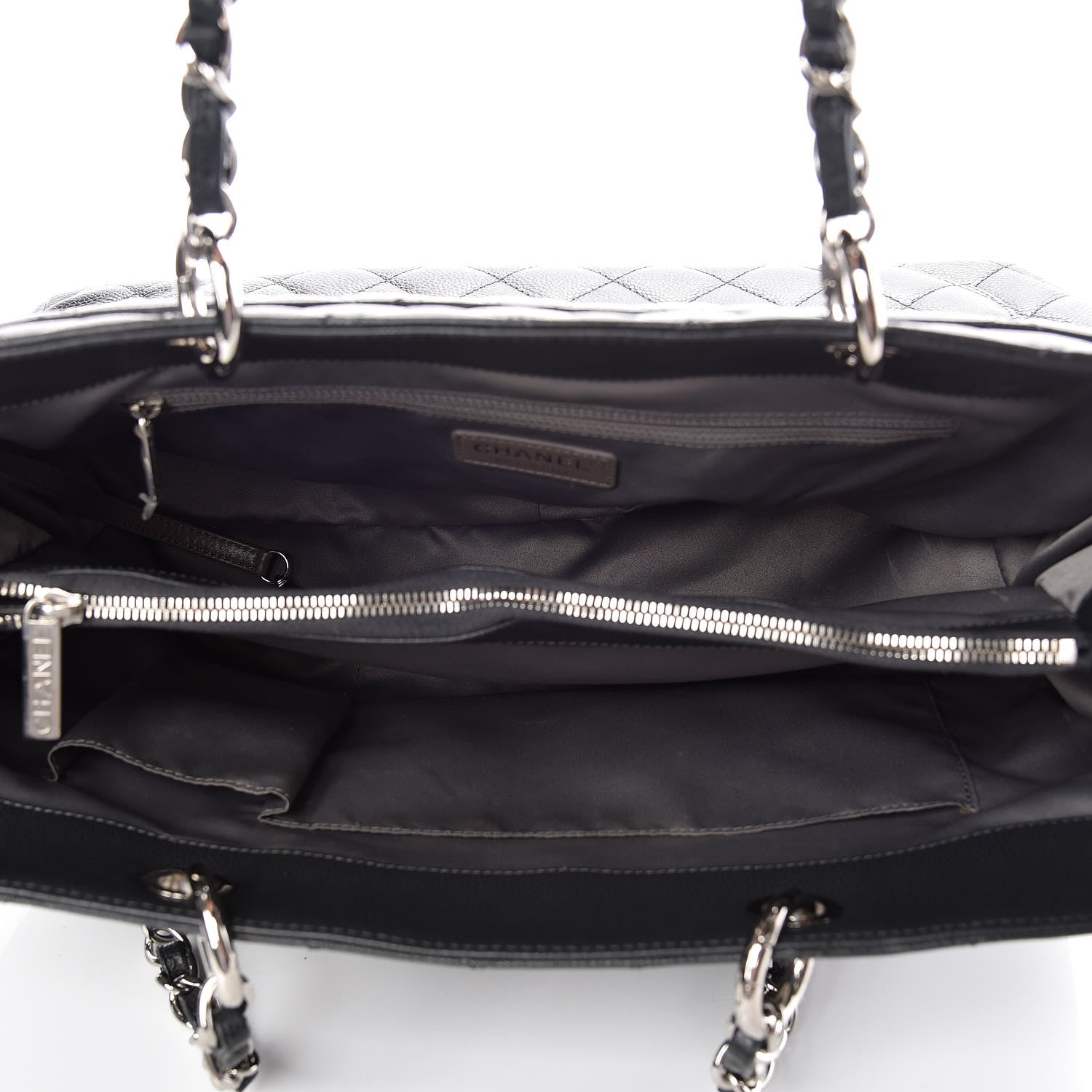 Chanel Caviar Quilted XL Grand Shopping Tote GST Dark Grey 5 of 9