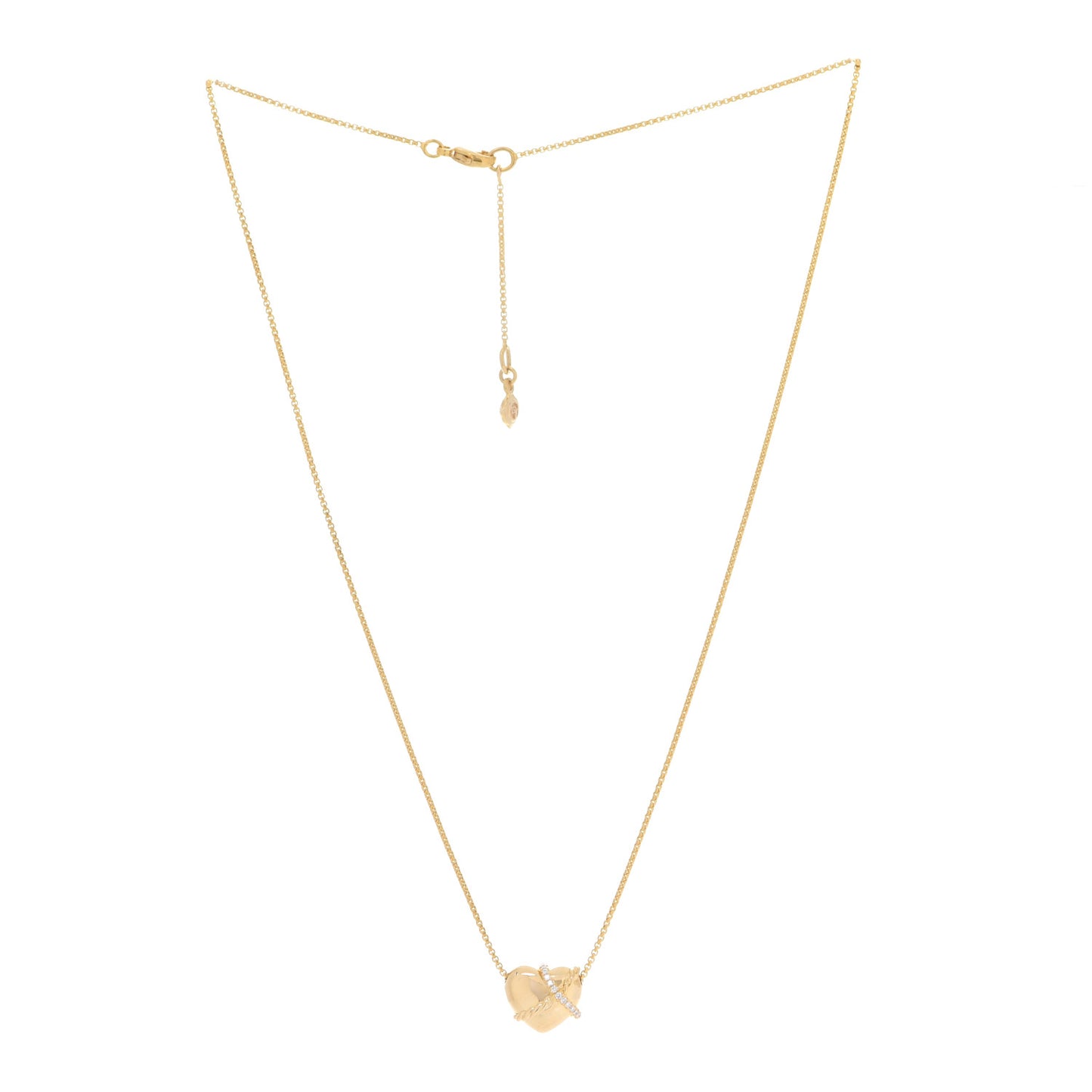 18K Yellow Gold Diamond Le Petit Coeur Heart Pendant Necklace