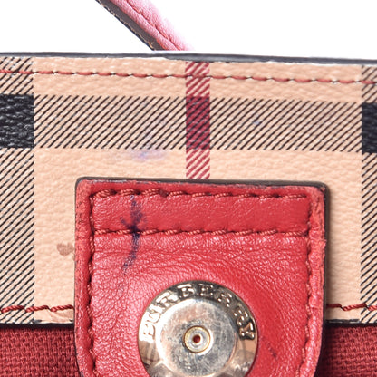 Burberry Haymarket Check Small Canterbury Tote Military Red 12 of 23