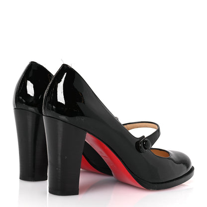 Christian Louboutin Patent Top Street 85 Mary Jane Pumps 37 Black 5 of 15