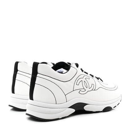 Chanel Cotton Sneakers 39 White Black 4 of 9