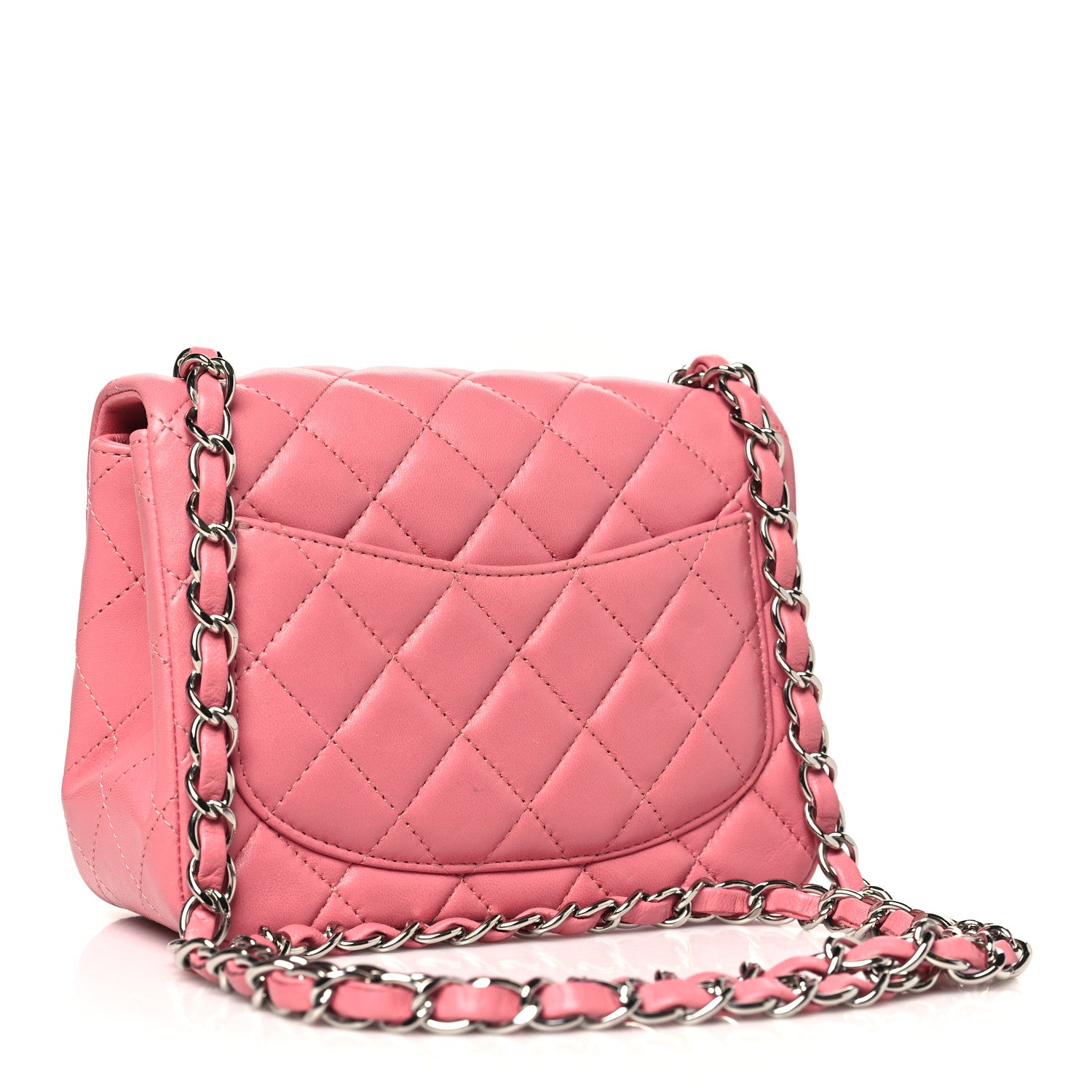 Chanel Lambskin Quilted Mini Square Flap Pink 3 of 10