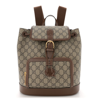 Gucci GG Supreme Monogram Azalea Calfskin Retro Interlocking G Buckle Backpack Beige Ebony Brown Sugar 1 of 14