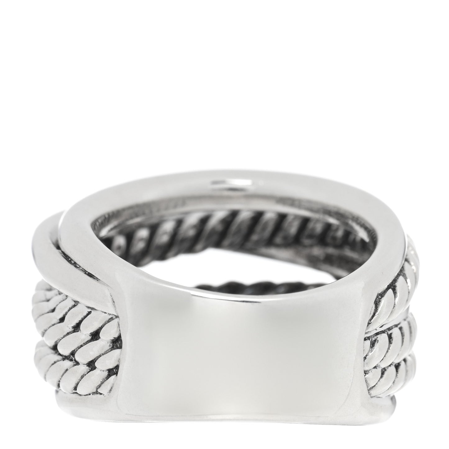 Sterling Silver Wide Crossover Cable Ring 50 5.5