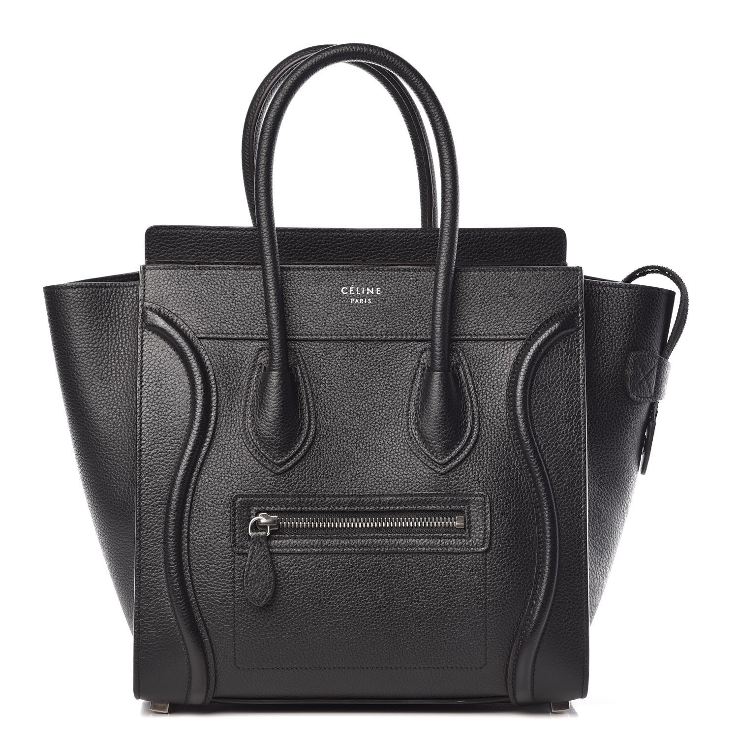 Celine Drummed Calfskin Micro Luggage Black 1 of 9