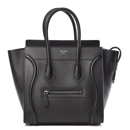 Celine Drummed Calfskin Micro Luggage Black 1 of 9