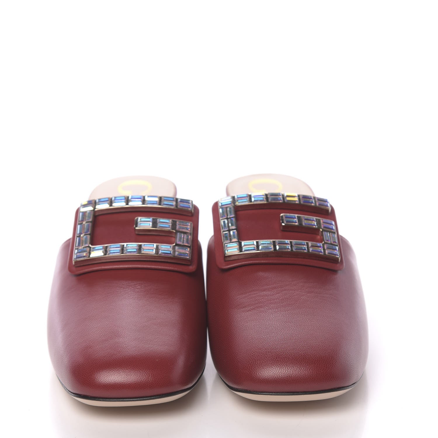 Gucci Malaga Kid Crystal Square G Madelyn Mules 39 Romantic Cerise 2 of 10