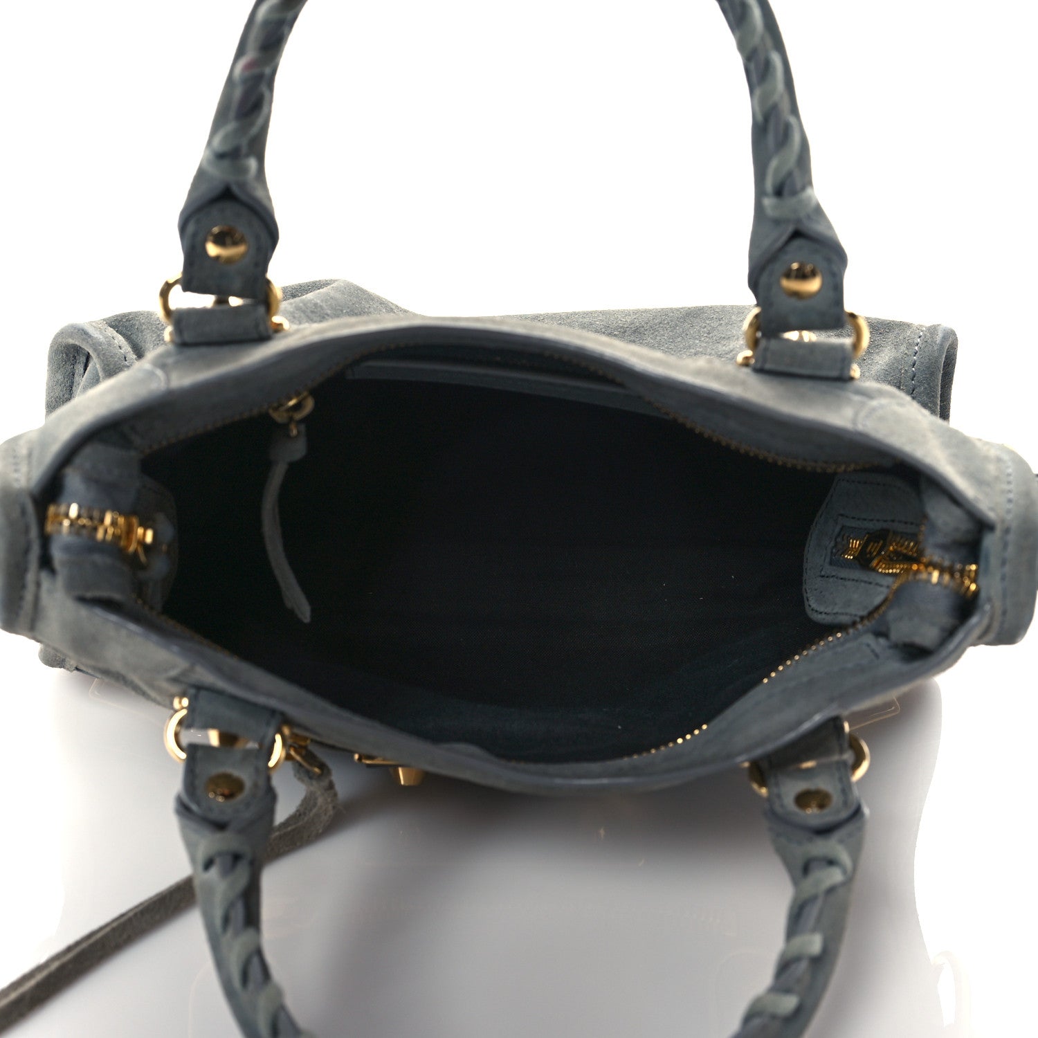 Balenciaga Baby Daim Suede Gold Metallic Edge Hardware Mini City Gris Acier 4 of 9
