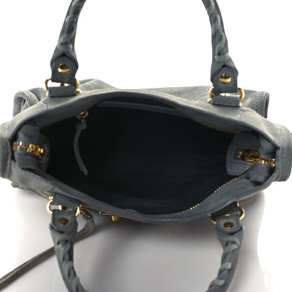Balenciaga Baby Daim Suede Gold Metallic Edge Hardware Mini City Gris Acier 4 of 9