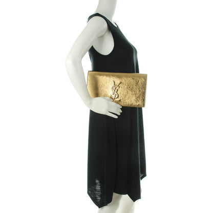 Saint Laurent Metallic Calfskin Monogram Large Belle De Jour Clutch Gold 2 of 7