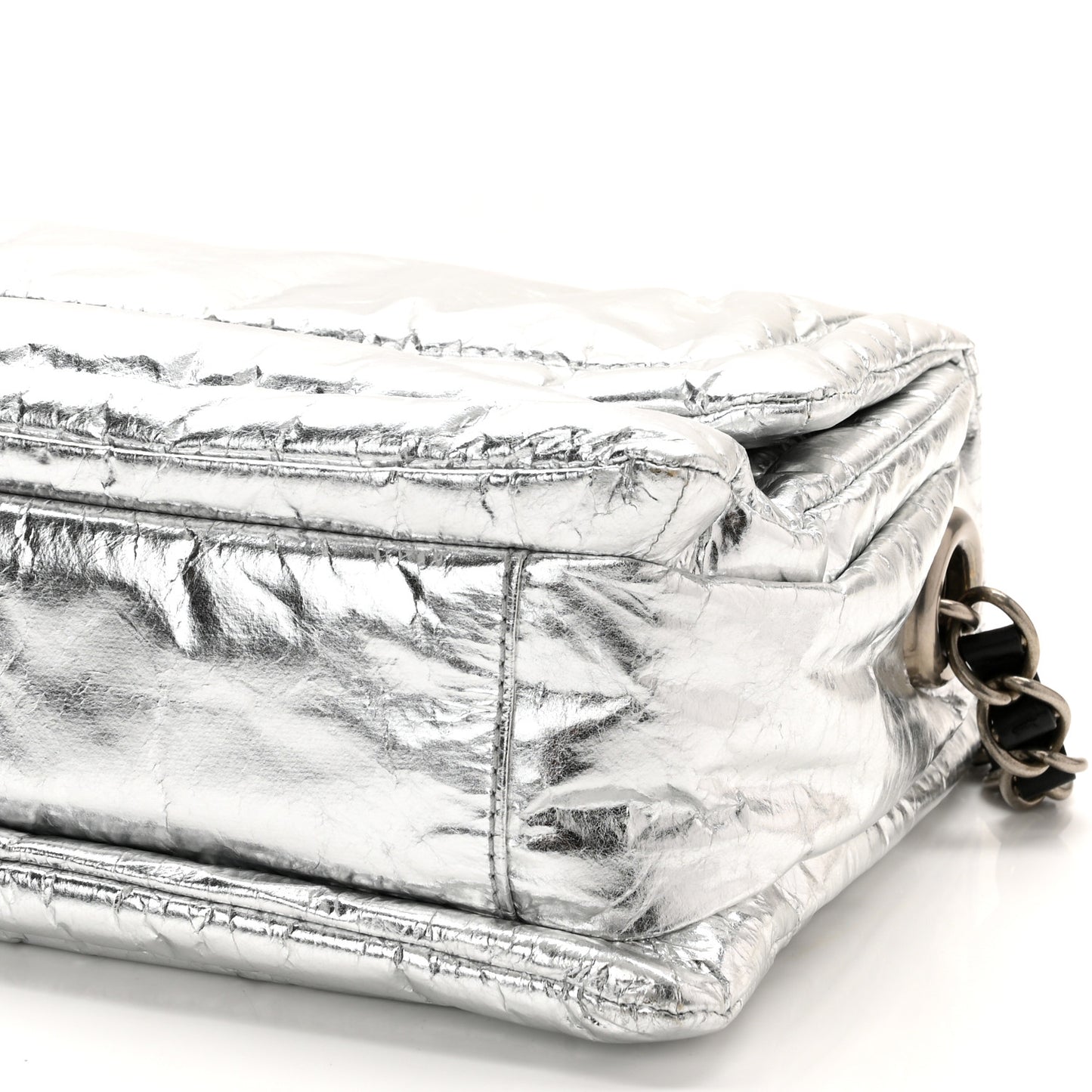 Metallic Lambskin The Pillow Bag Silver