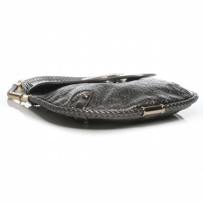 Gucci Guccissima Britt Tassel Shoulder Bag Gunmetal 4 of 7