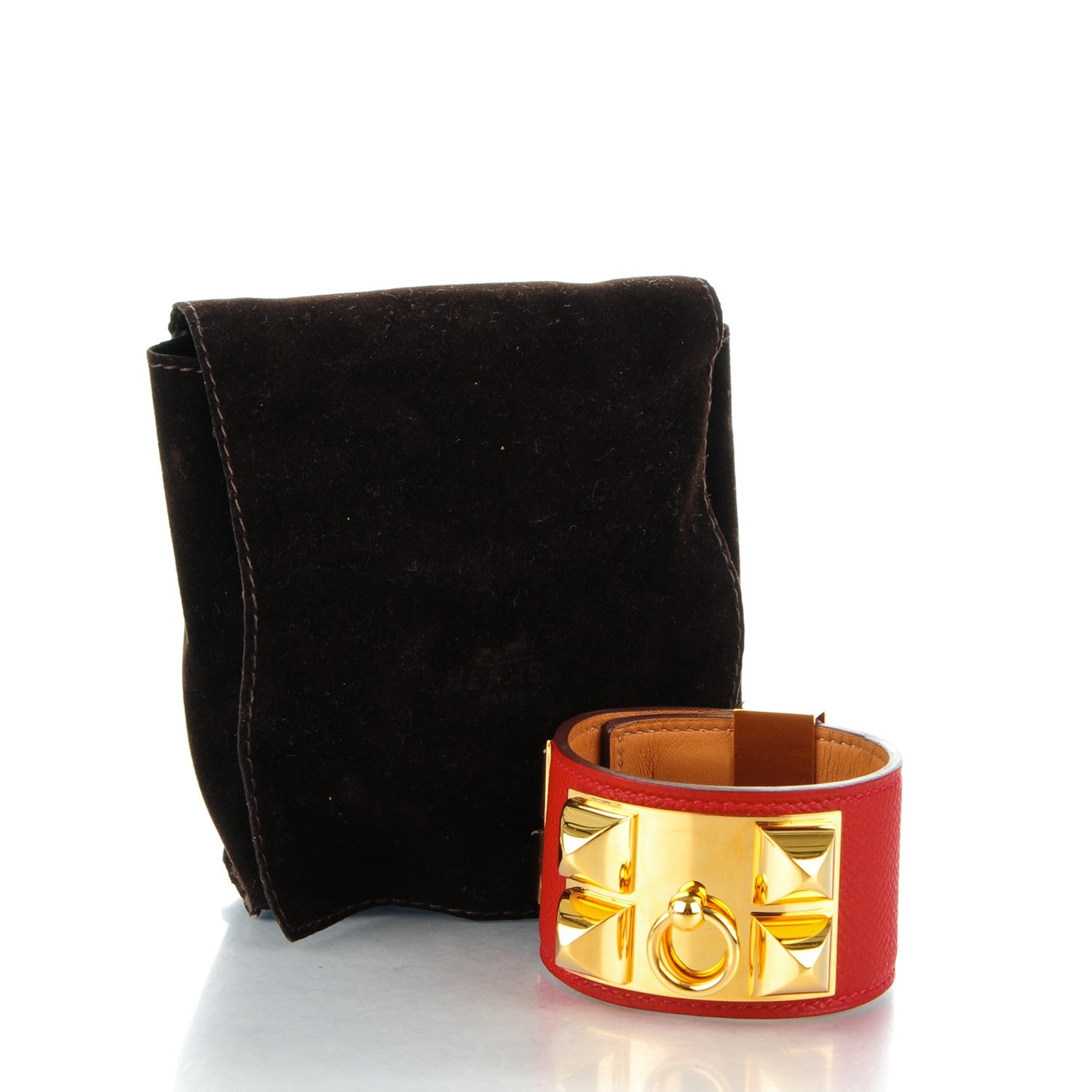 Hermes Epsom Collier De Chien CDC Bracelet S Rouge Casaque 7 of 7