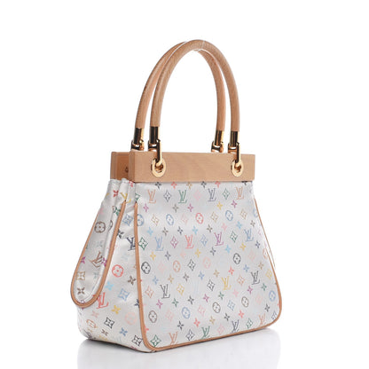 Louis Vuitton Silk Satin Monogram Multicolor Abelia White 3 of 8