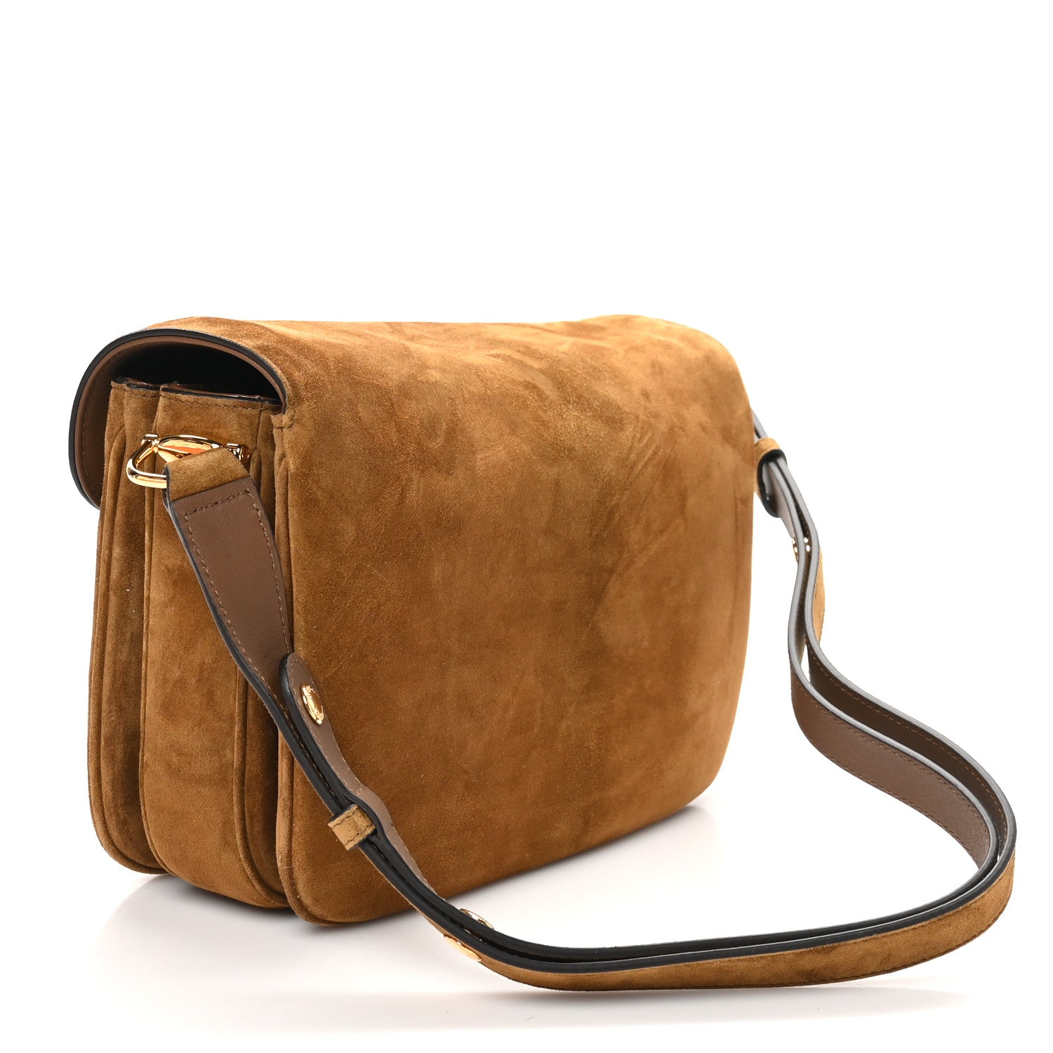 Gucci Suede Small Aura Horsebit 1955 Shoulder Bag Brown 2 of 12