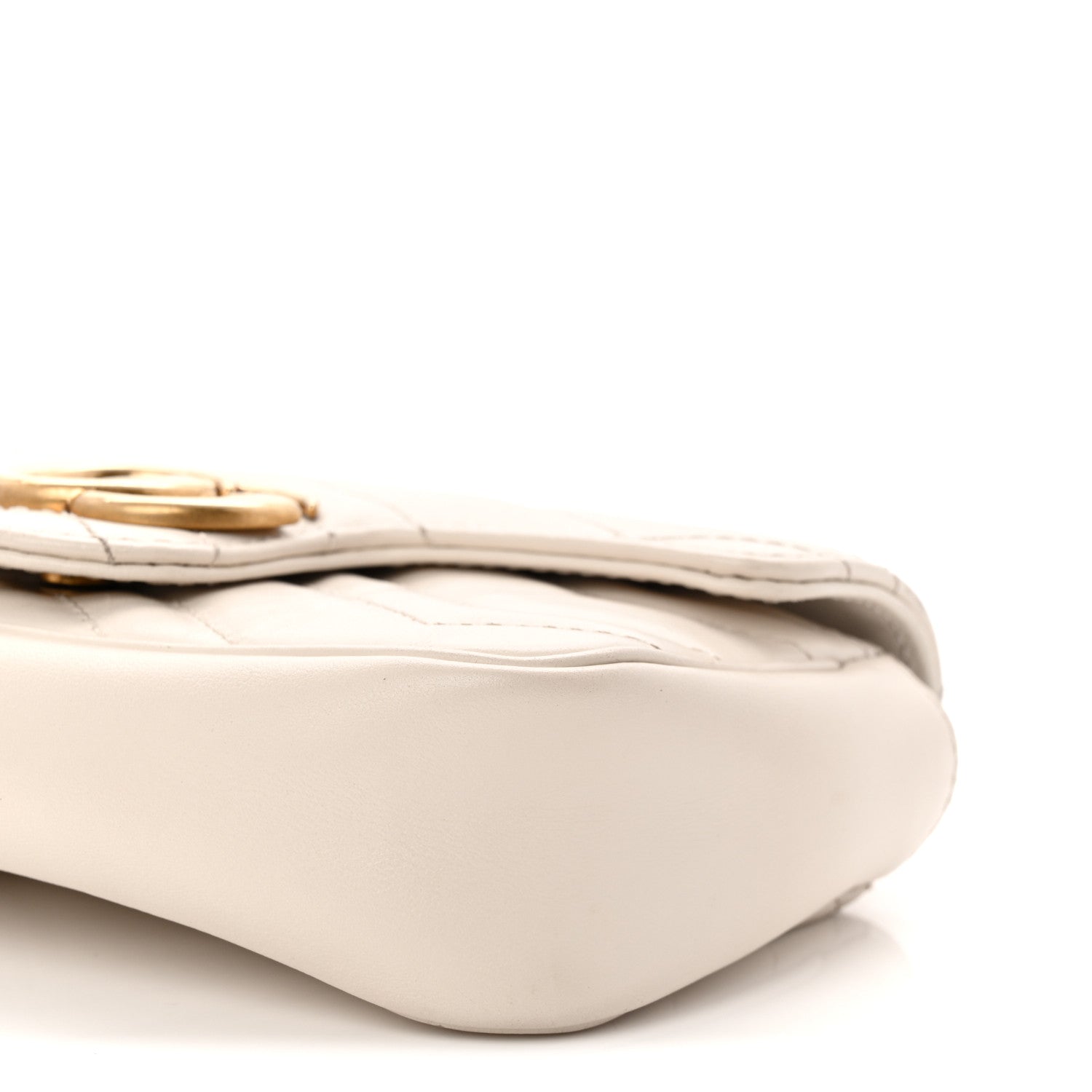 Gucci Calfskin Matelasse Super Mini GG Marmont Shoulder Bag White 9 of 10