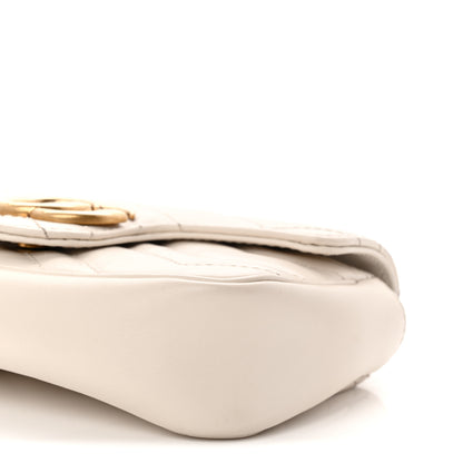 Gucci Calfskin Matelasse Super Mini GG Marmont Shoulder Bag White 9 of 10
