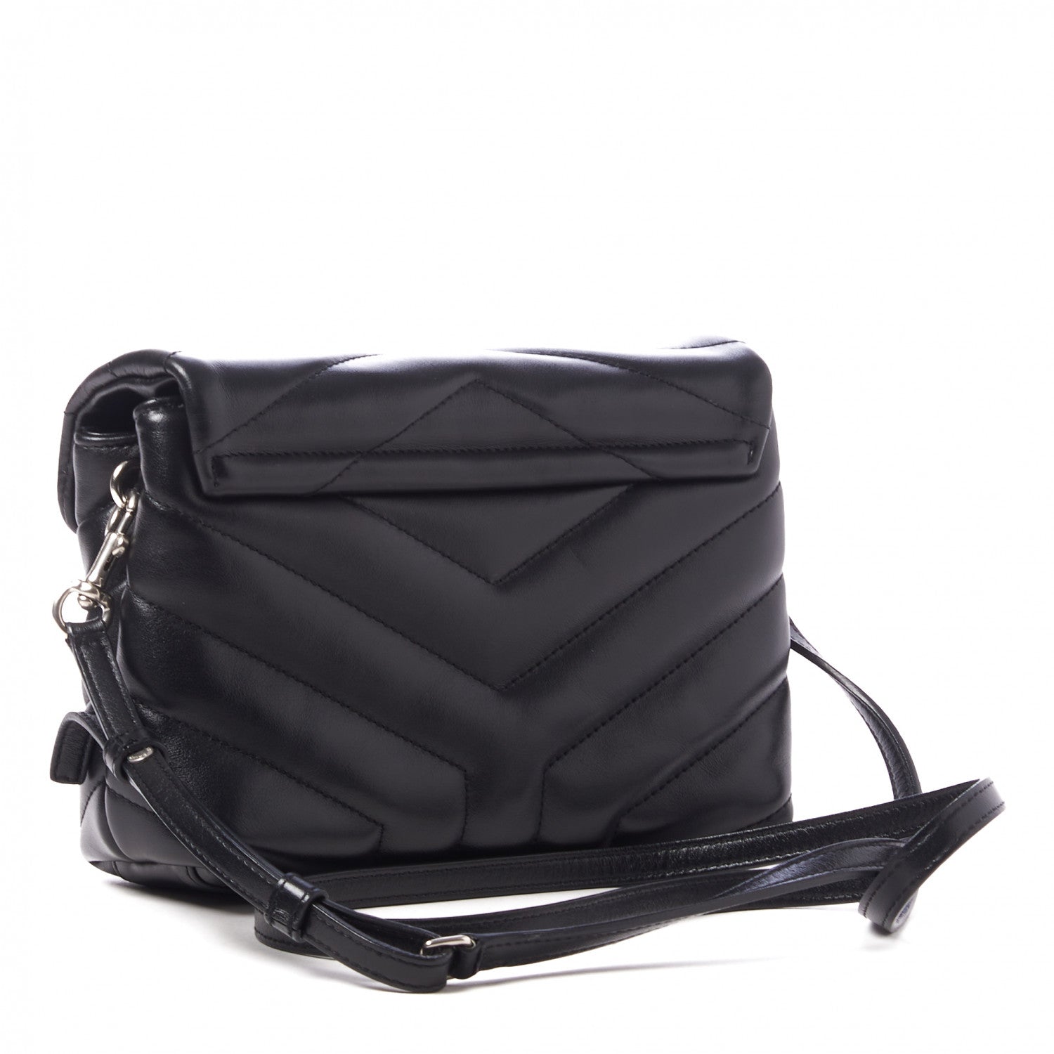 Saint Laurent Calfskin Y Quilted Monogram Toy Loulou Crossbody Bag Black 3 of 10