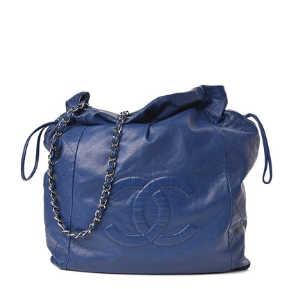 Chanel Caviar 31 Drawstring Tote Dark Blue 1 of 10