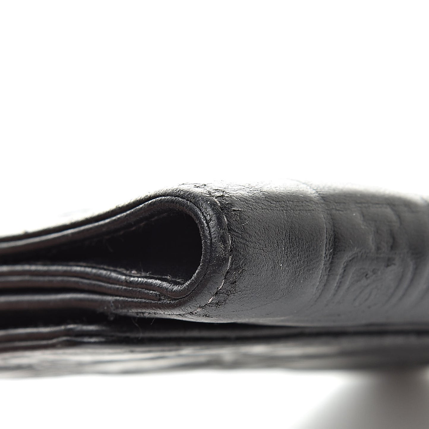Calfskin Lucky Symbols Compact French Flap Wallet Black