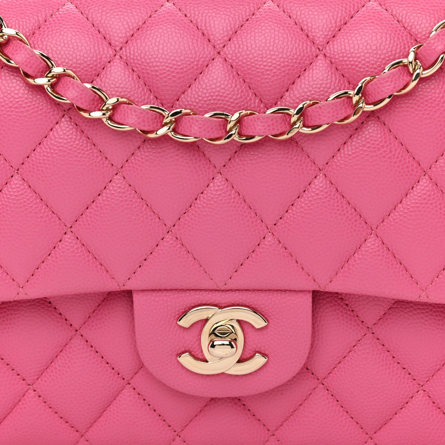 Chanel Caviar Quilted Medium Double Flap Pink 8 of 10
