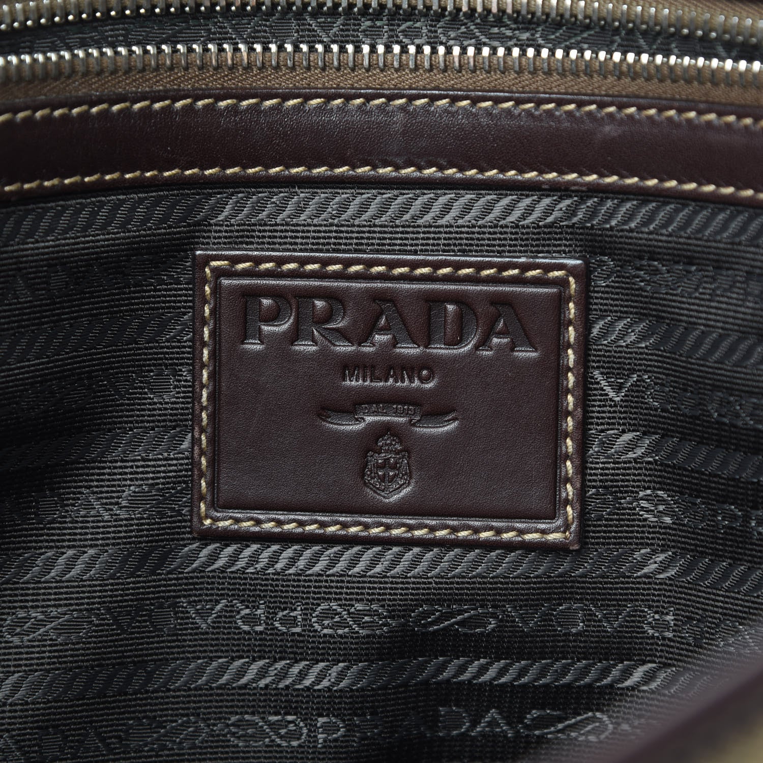 Prada Jacquard Logo Messenger Corda Moro 6 of 15