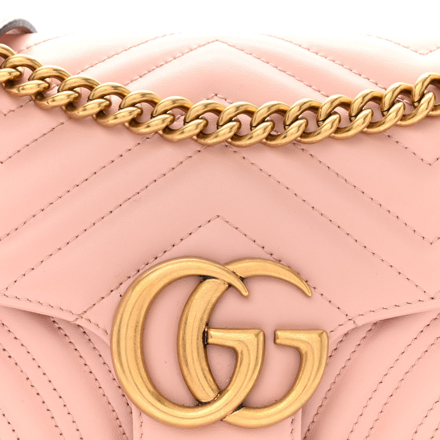 Gucci Calfskin Matelasse Small GG Marmont Shoulder Bag Perfect Pink 8 of 17