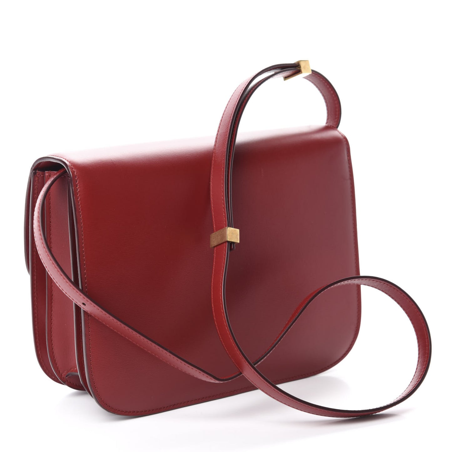 Box Calfskin Medium Classic Box Flap Bag Red