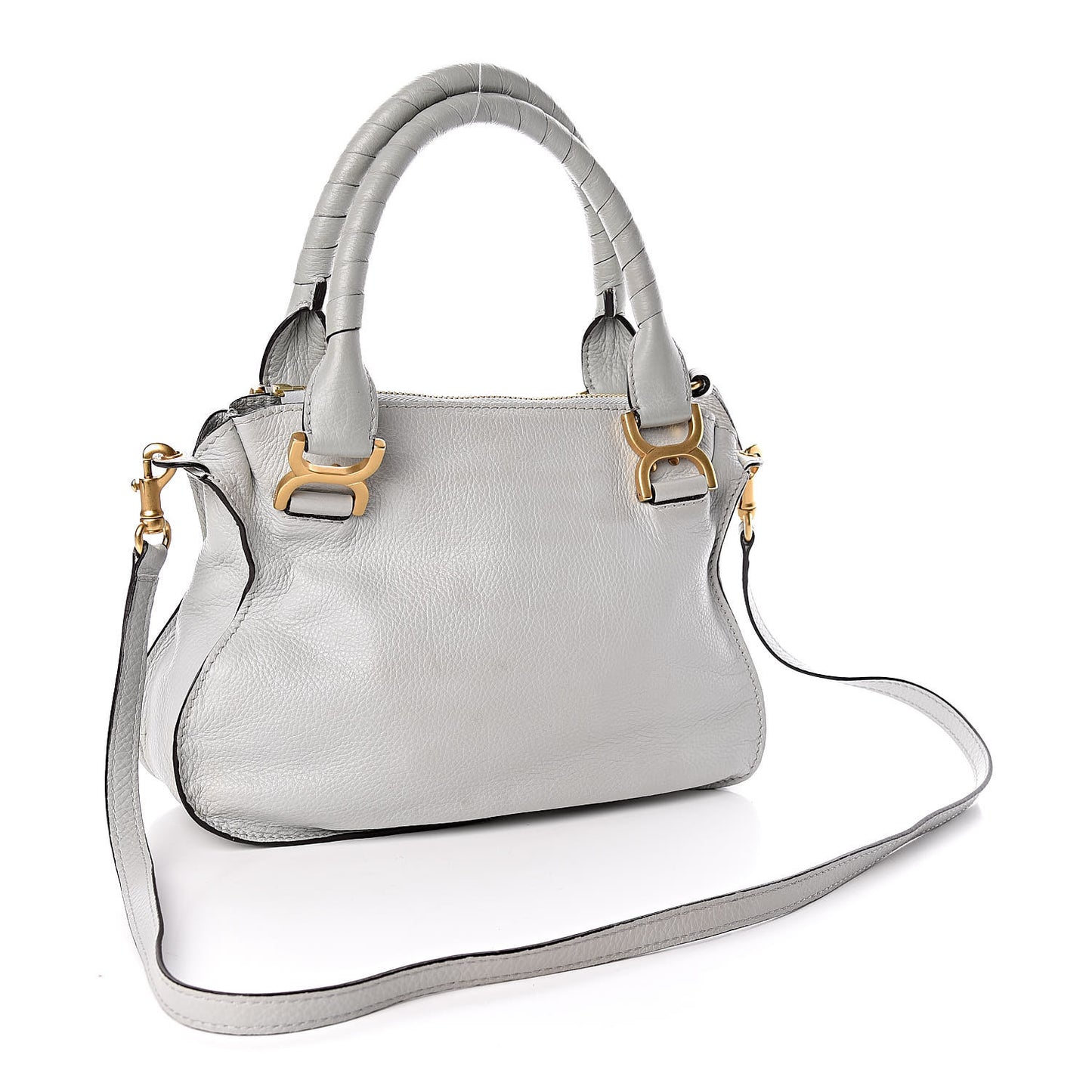 Calfskin Small Marcie Satchel Airy Grey