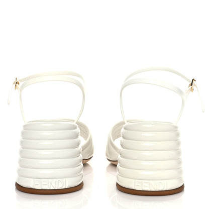 Fendi Calfskin Promenade Slingback Sandals 38 White 5 of 9