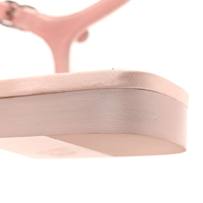 Chanel Satin Strass CC Thong Sandals 36.5 Light Pink 10 of 11