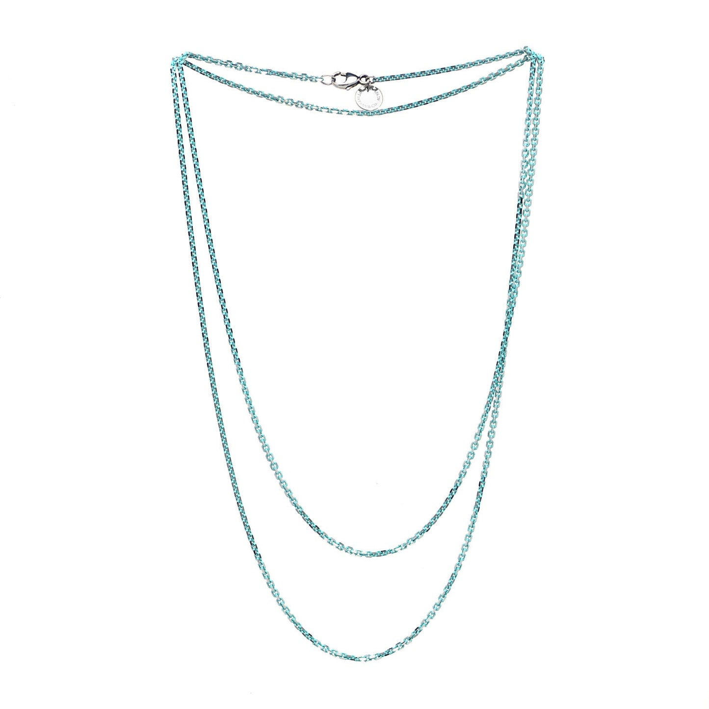 Sterling Silver Enamel 1.75mm Chain Necklace Blue 30"
