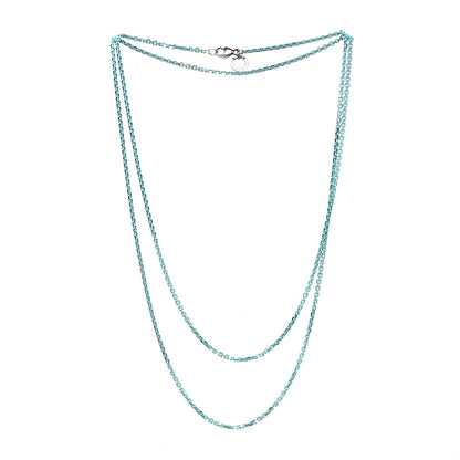 Tiffany Sterling Silver Enamel 1.75mm Chain Necklace Blue 30" 3 of 5