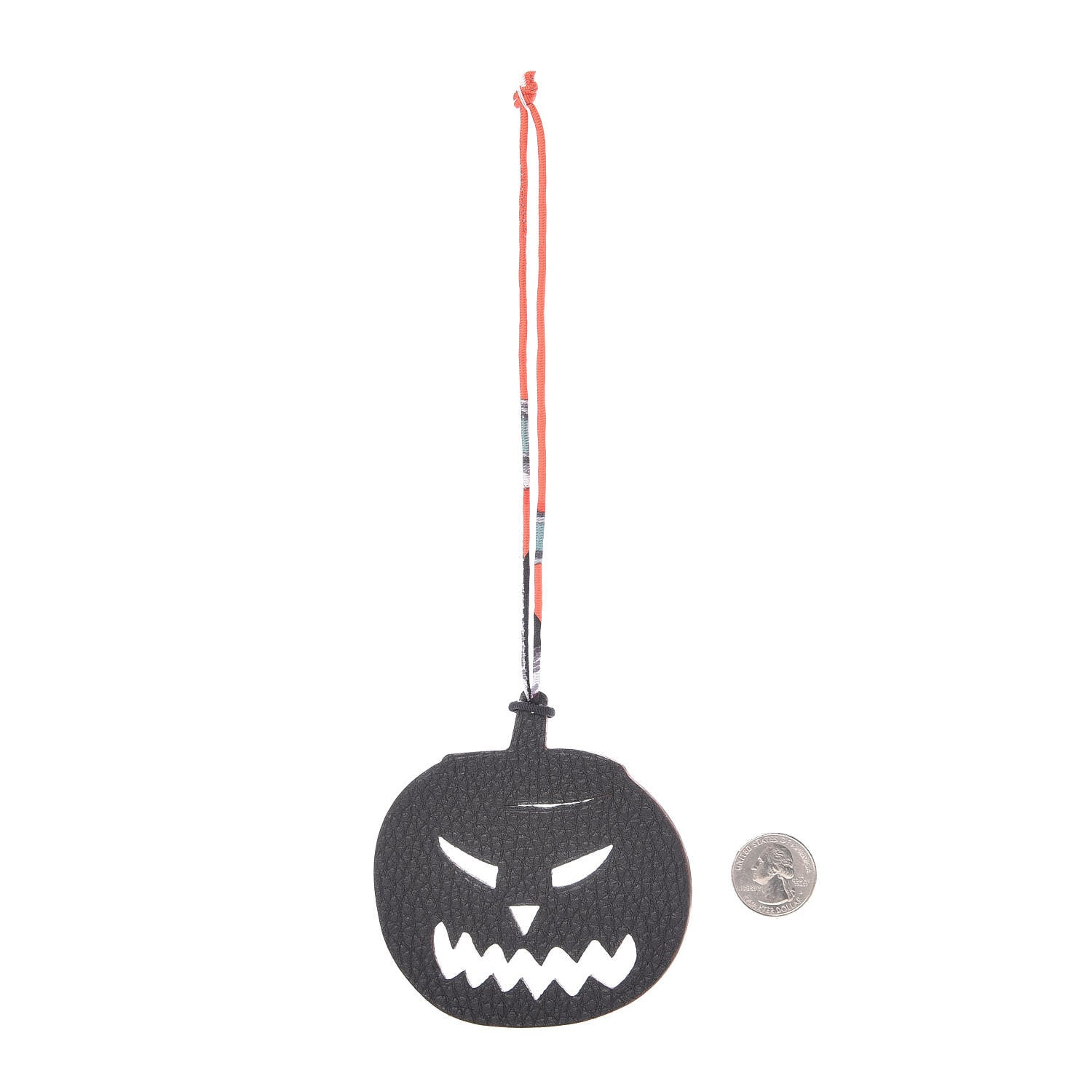 Hermes Epsom Togo Petit H Pumpkin Bag Charm Orange Black 2 of 4