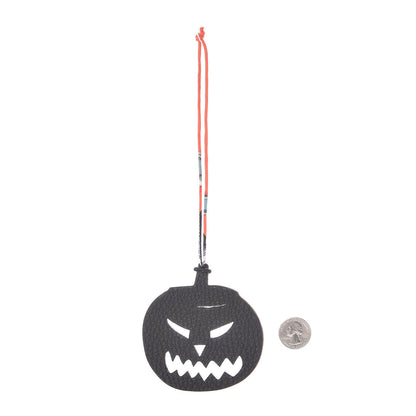 Hermes Epsom Togo Petit H Pumpkin Bag Charm Orange Black 2 of 4