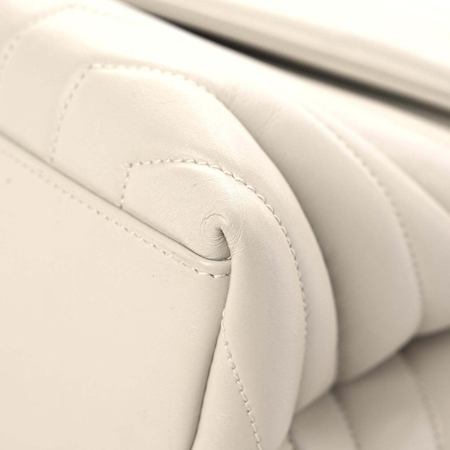 Calfskin Y Quilted Monogram Medium Loulou Chain Satchel Ivory