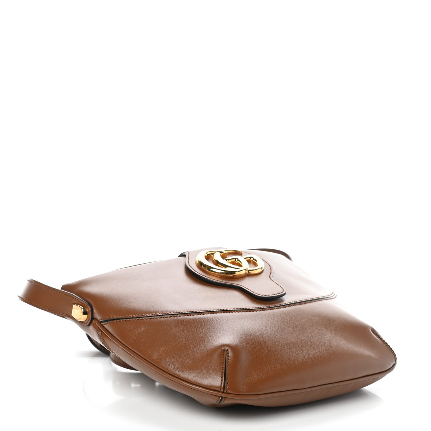 Boarded Plutone Calfskin Medium Arli Shoulder Bag Nocciola