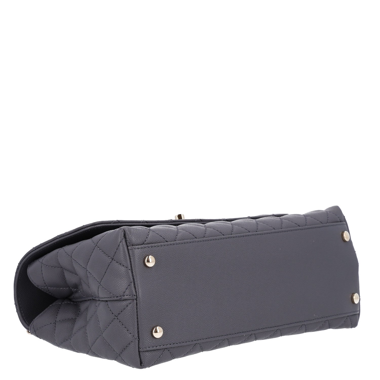 Chanel Caviar Quilted Small Coco Handle Flap Dark Grey 4 of 11