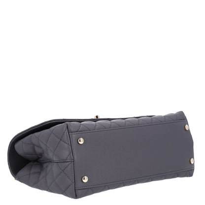 Chanel Caviar Quilted Small Coco Handle Flap Dark Grey 4 of 11