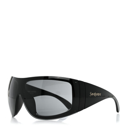 Saint Laurent Acetate Oversized Aviator Shield SL914 Sunglasses Black 1 of 7