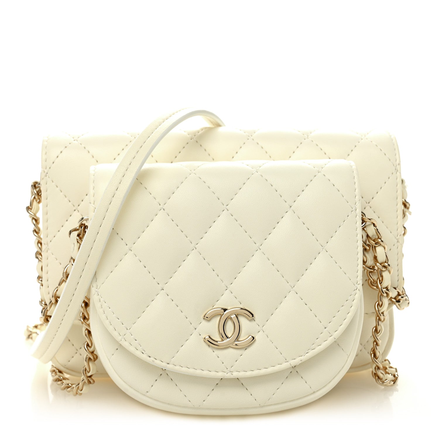 Chanel Lambskin Quilted Side Packs White 1 of 12