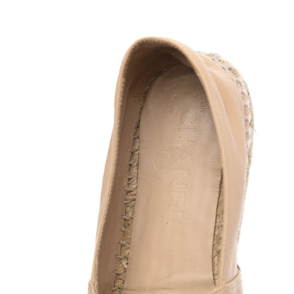 Chanel Lambskin CC Espadrilles 38 Beige Black 9 of 11