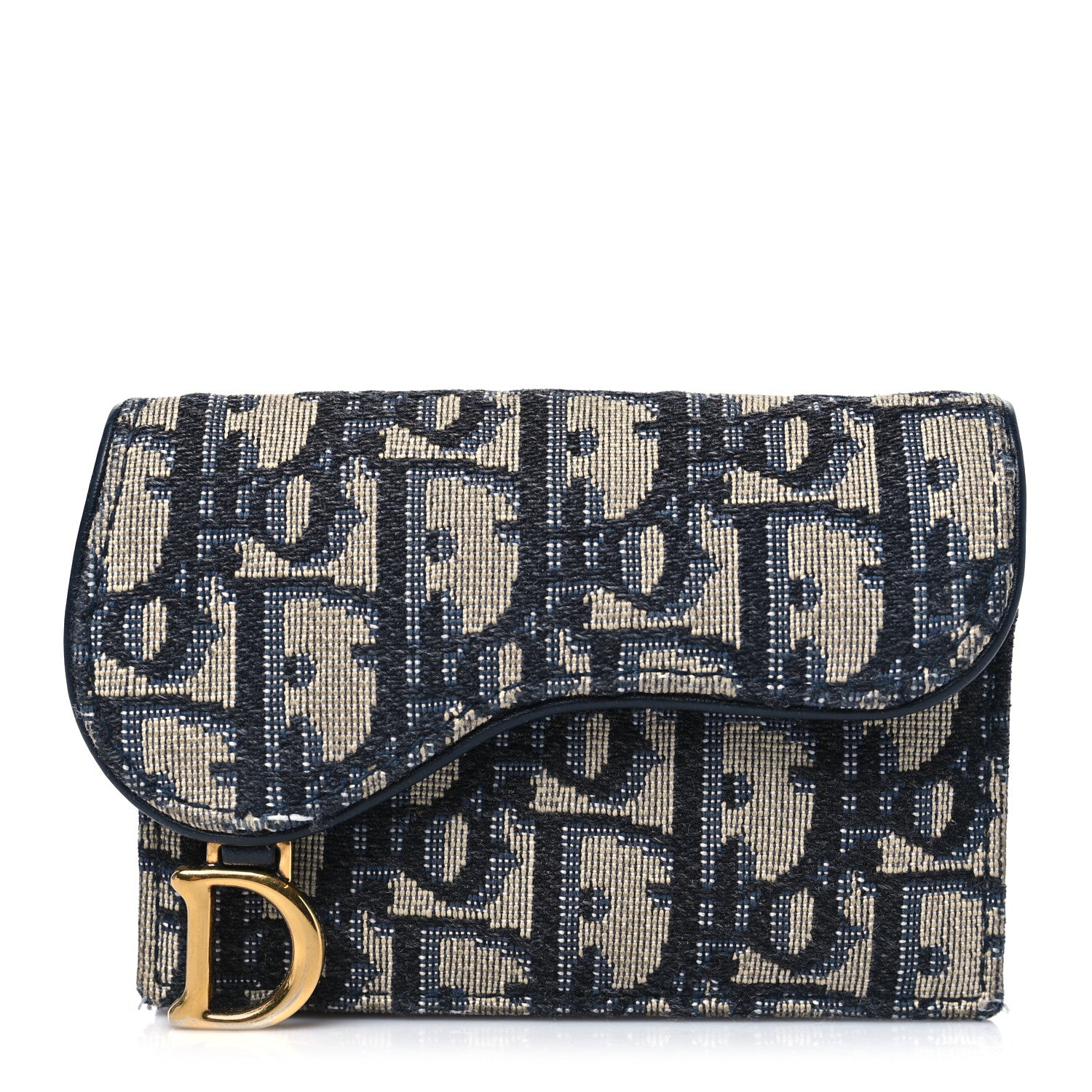 Christian Dior Oblique Saddle Bloom Card Holder Blue 1 of 8